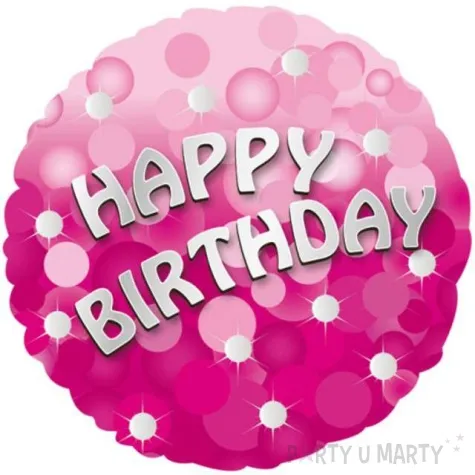 balon foliowy happy birthday sparkle amscan 18 rnd