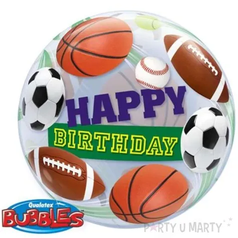 balon foliowy happy birthday sport qualatex bubbles 22 orb