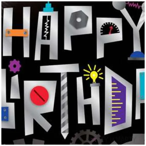 balon foliowy happy birthday steampunk czarny qualatex 18 dmz