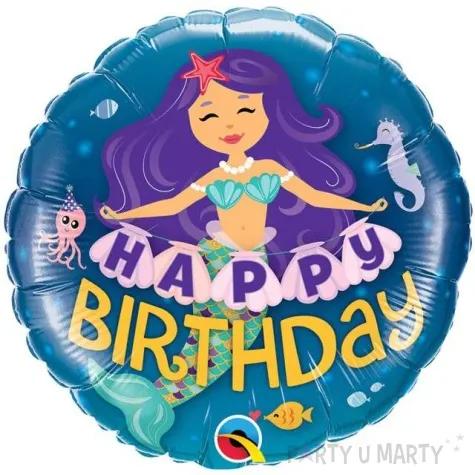 balon foliowy happy birthday syrenka qualatex 18 rnd