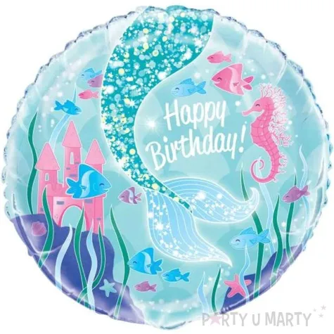 balon foliowy happy birthday syrenka unique 18 rnd