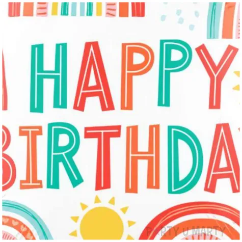 balon foliowy happy birthday tecza amscan 17 rnd