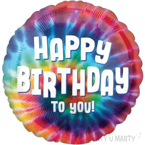 balon foliowy happy birthday teczowy amscan 18 rnd