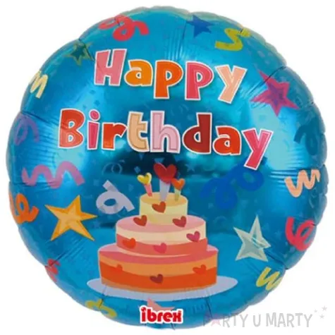 balon foliowy happy birthday tort niebieski takarakosan 14 rnd