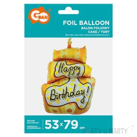 balon foliowy happy birthday tort zolty godan 31 shp