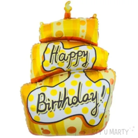 balon foliowy happy birthday tort zolty godan 31 shp