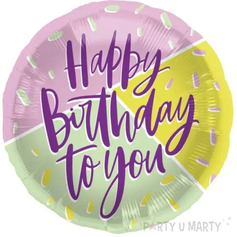 balon foliowy happy birthday tricolor folat 18 rnd