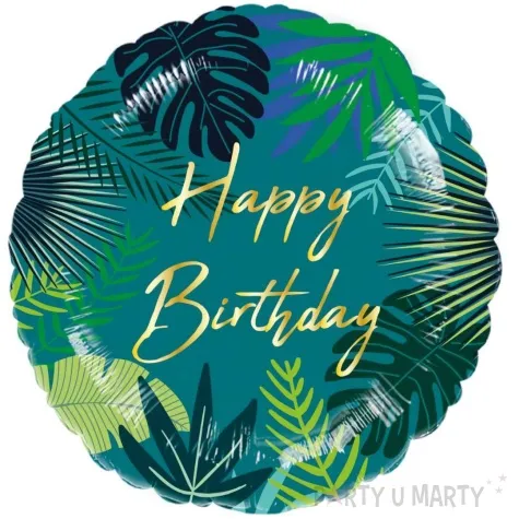 balon foliowy happy birthday tropikalny amscan 18 rnd