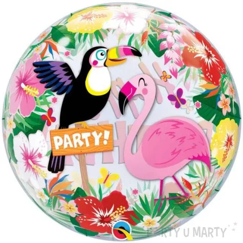 balon foliowy happy birthday tropiki qualatex bubbles 22 orb