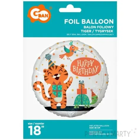 balon foliowy happy birthday tygrysek godan 18 rnd