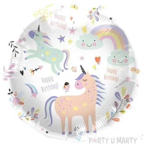 balon foliowy happy birthday unicorn folat 18 rnd