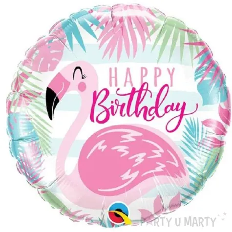 balon foliowy happy birthday urodzinowy flaming qualatex 18 rnd