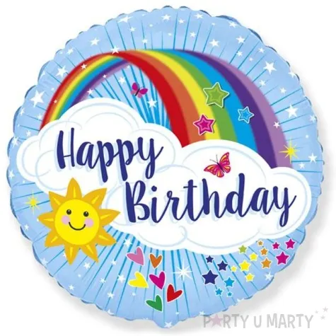 balon foliowy happy birthday z tecza flexmetal 18 rnd