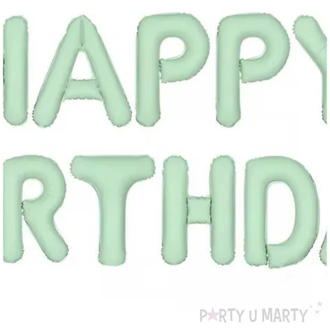balon foliowy happy birthday zielony partydeco 14 ltr