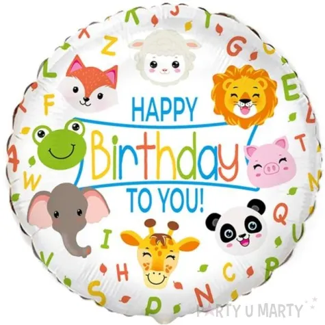 balon foliowy happy birthday zwierzatka flexmetal 18 rnd