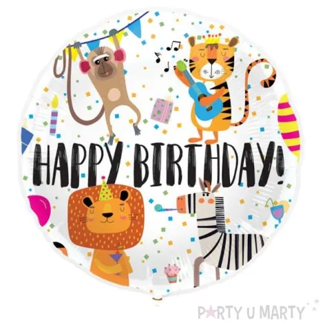 balon foliowy happy birthday zwierzeta folat 18 rnd