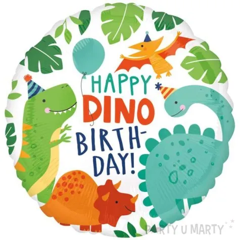 balon foliowy happy dino birthday amscan 17 rnd