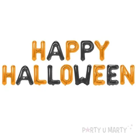 balon foliowy happy halloween czarno pomaranczowy partypal 16 ltr