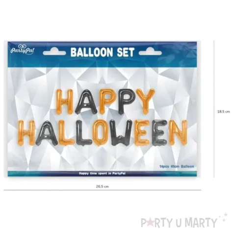 balon foliowy happy halloween czarno pomaranczowy partypal 16 ltr