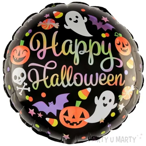 balon foliowy happy halloween dynie i spolka czarny partypal 18 rnd