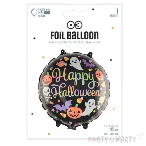 balon foliowy happy halloween dynie i spolka czarny partypal 18 rnd