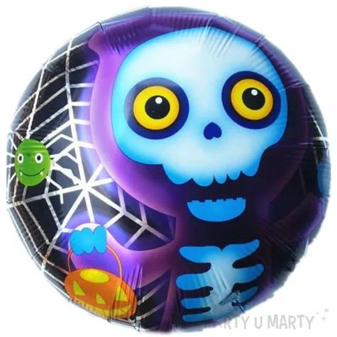 balon foliowy happy halloween fioletowy szkielet oem 18 rnd