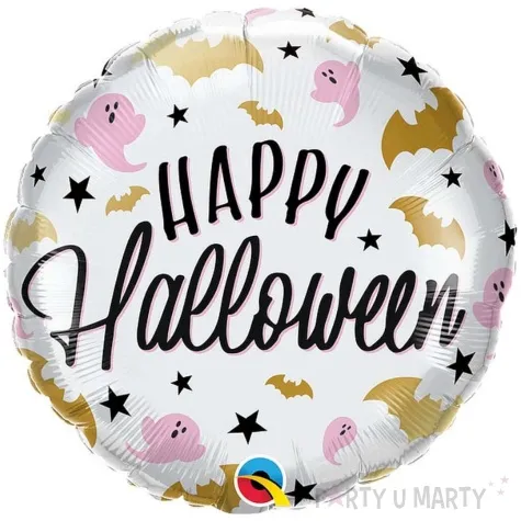 balon foliowy happy halloween nietoperze i duchy qualatex 18 rnd