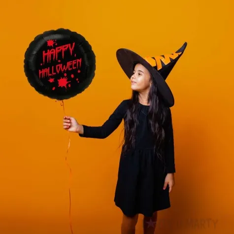 balon foliowy happy halloween we krwi czarny 18 rnd