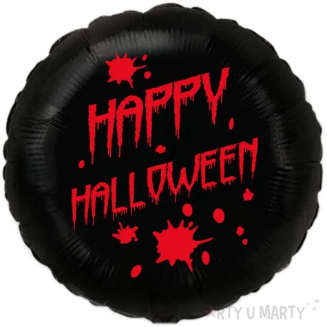balon foliowy happy halloween we krwi czarny 18 rnd