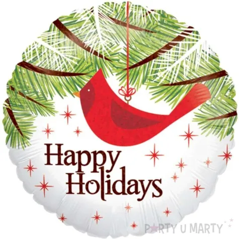 balon foliowy happy holidays holo betallic 18 rnd