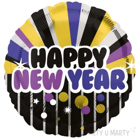 balon foliowy happy new year amscan 18 rnd