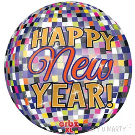 balon foliowy happy new year disco amscan 15 orb
