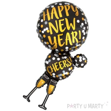 balon foliowy happy new year holograficzny amscan 36 shp