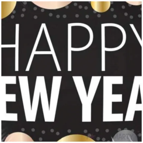 balon foliowy happy new year sylwester qualatex 18 rnd