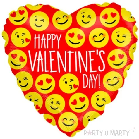balon foliowy happy valentines day serce emoji betallic 18 hrt