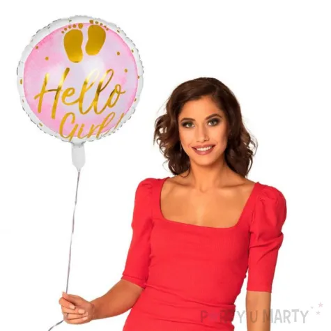 balon foliowy hello girl rozowy boland 18 rnd