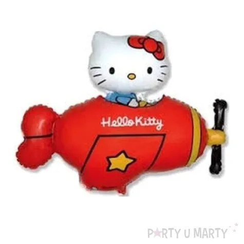 balon foliowy hello kitty w samolocie czerwony flexmetal 24 shp