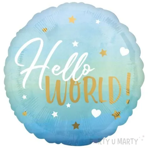balon foliowy hello world baby boy amscan 18 rnd