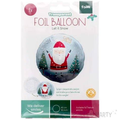 balon foliowy holly jolly swiety mikolaj folat 18 rnd