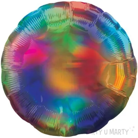 balon foliowy holographic circle teczowy amscan 17 rnd