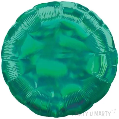 balon foliowy holographic circle zielony amscan 17 rnd