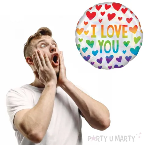 balon foliowy i love you tecza amscan 22 rnd