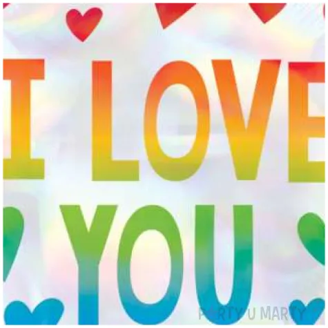 balon foliowy i love you tecza amscan 22 rnd