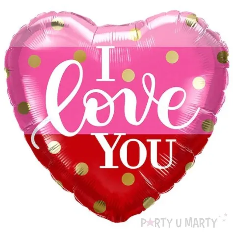 balon foliowy i love you w kropki qualatex 18 hrt