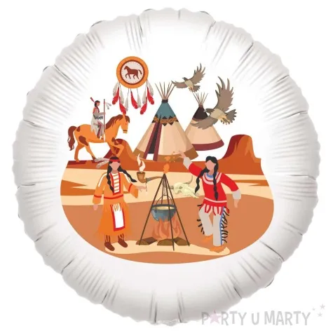 balon foliowy indianska wioska bialy 18 rnd