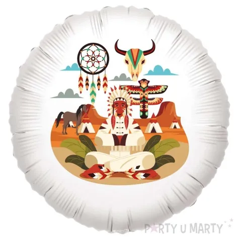 balon foliowy indianski szaman bialy 18 rnd