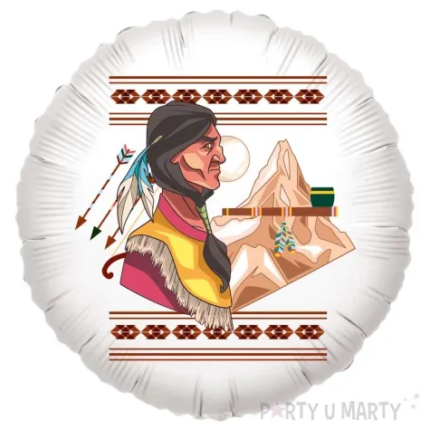 balon foliowy indianski wodz bialy 18 rnd