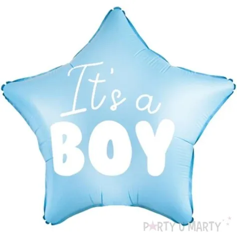balon foliowy its a boy gwiazdka blekitny partydeco 19 str