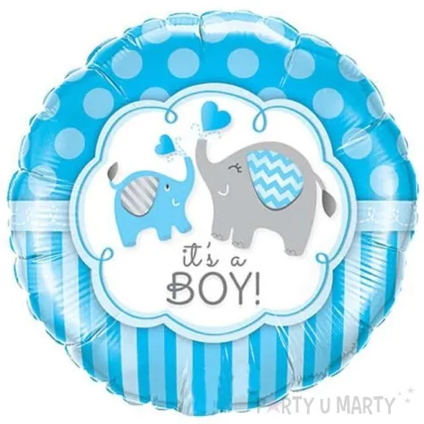 balon foliowy its a boy slonie niebieski qualatex 18 rnd
