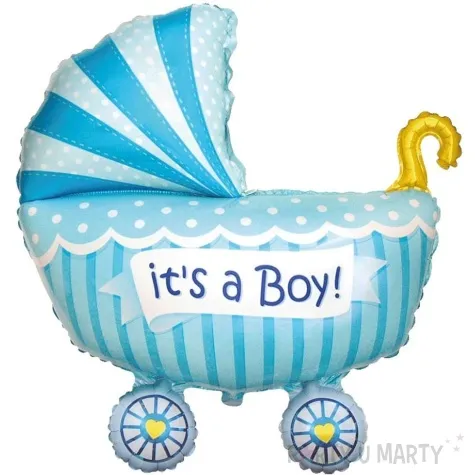 balon foliowy its a boy wozek blekitny flexmetal 35 shp